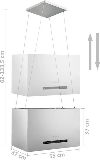 vidaXL Απορροφητήρας Νησίδα 55cm Inox