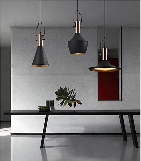 Hatzipantos Stores Pendant Light Black with Socket E40 24cm