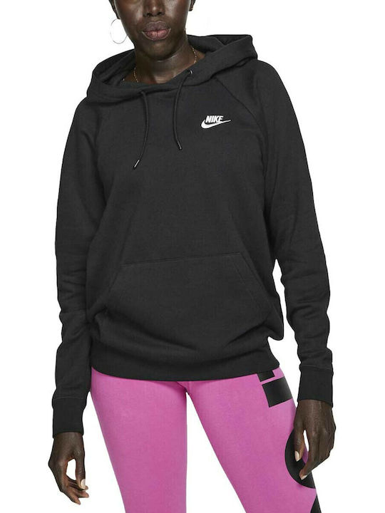 Sportswear Essentials Γυναικείο Φούτερ με Κουκούλα Μαύρο