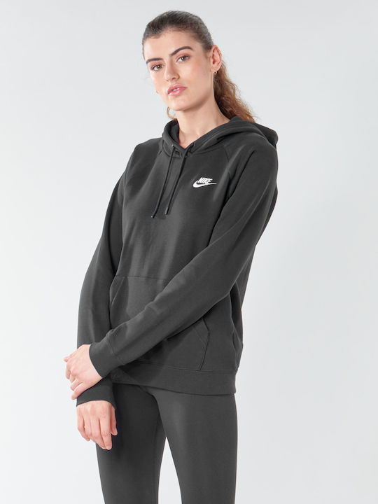 Sportswear Essentials Γυναικείο Φούτερ με Κουκούλα Μαύρο