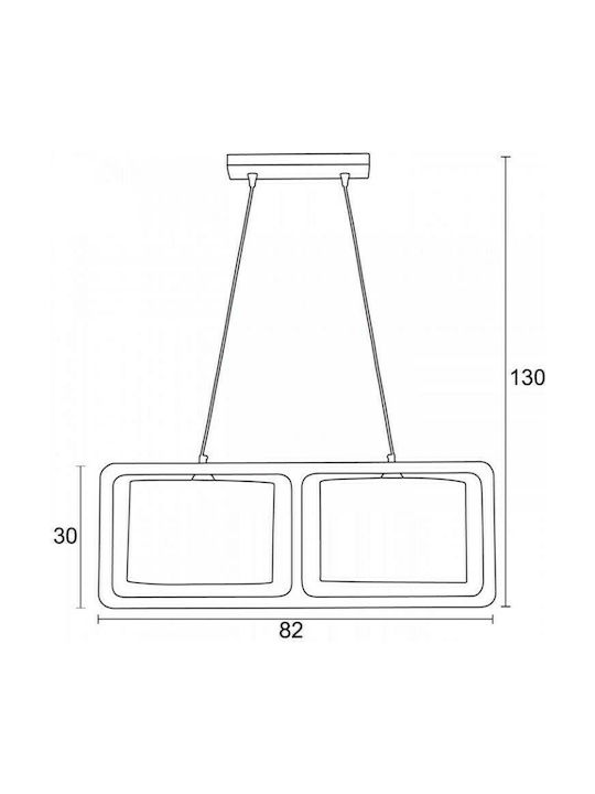 ArkoLight Pendant Light Brown Rail with Socket E27 30x85cm