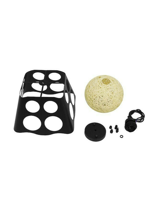 GloboStar Carter Pendant Light Black with Socket E27 28x28x22cm