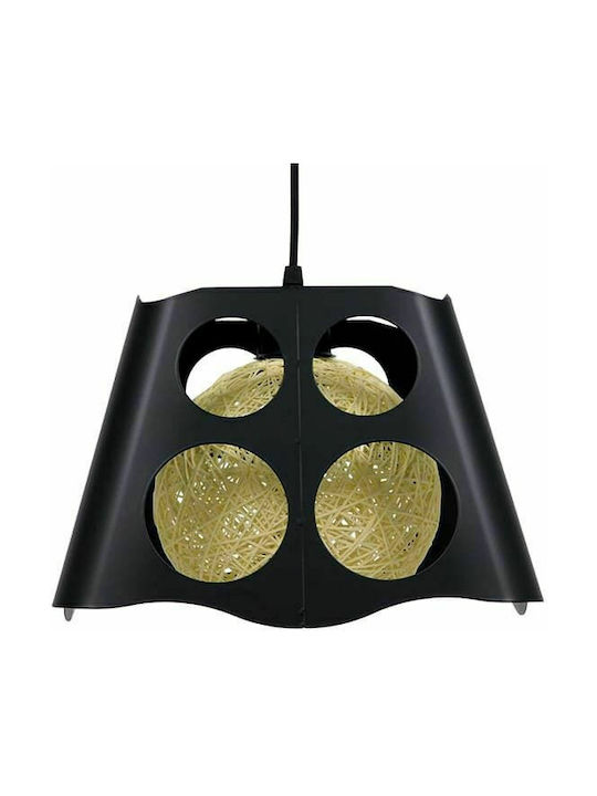 GloboStar Carter Pendant Light Black with Socket E27 28x28x22cm