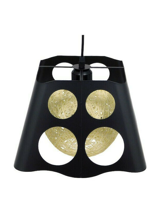GloboStar Carter Pendant Light Black with Socket E27 28x28x22cm