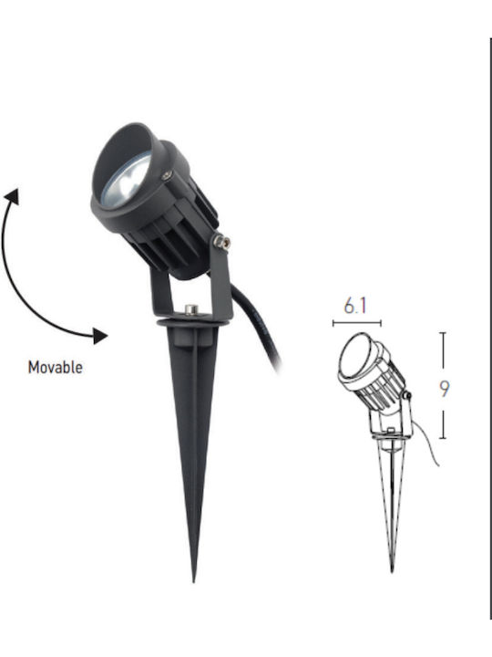 Zambelis Lights Στεγανό Φωτιστικό Led Καρφωτό E-153