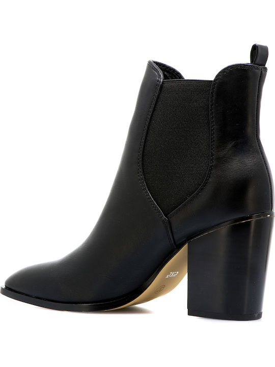 Damen Chelsea Stiefeletten mit hohem Absatz Schwarz
