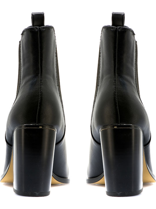 Damen Chelsea Stiefeletten mit hohem Absatz Schwarz