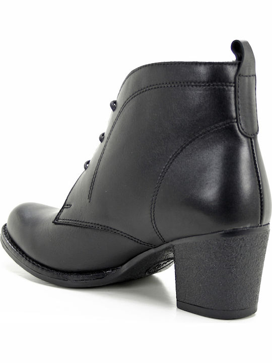 Leder Stiefeletten Damen Schwarz