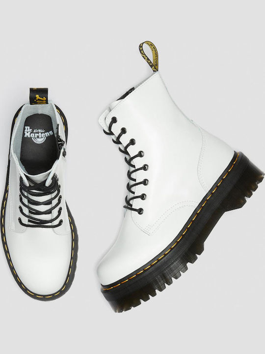 Jadon Leather White Boots