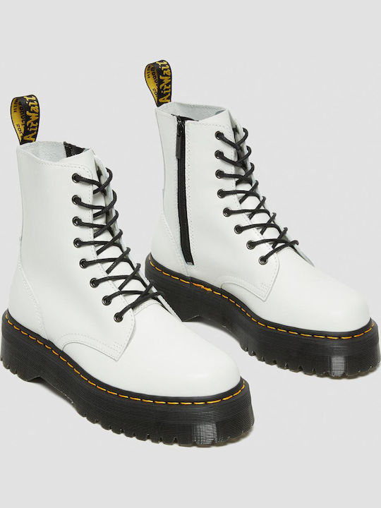 Jadon Leather White Boots
