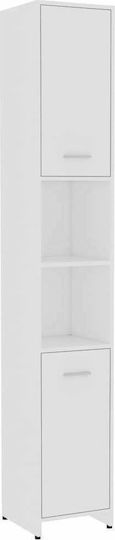 vidaXL Floor Bathroom Column Cabinet L30xD30xH183.5cm White