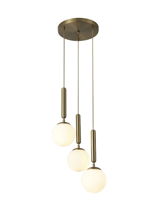 Rabalux Divina Pendant Light Three-Light for Socket E14, E.14 Gold