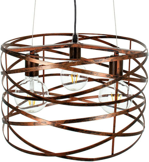 GloboStar Token Lustră Maro Rețea cu Dulie E27 44x44x29cm.