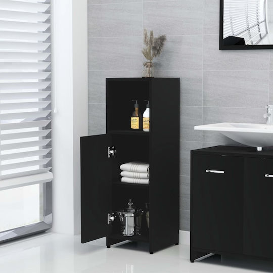 vidaXL Floor Bathroom Column Cabinet L30xD30xH95cm Black