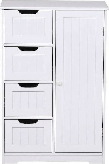 Kleankin 834-181 Cabinet de baie L56xA30xÎ83cm Alb