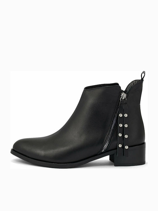 Leather Women's Ankle Boots Black