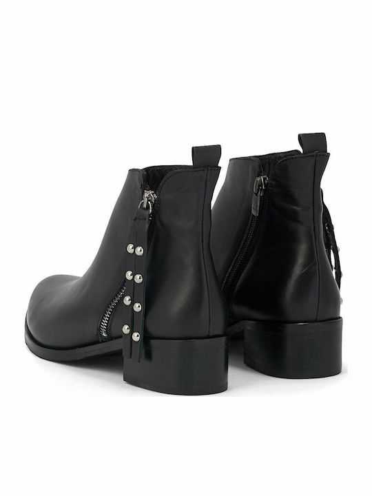 Leather Women's Ankle Boots Black