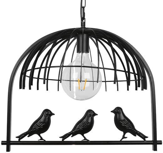 GloboStar Mizu Hängelampe Schwarz Raster mit Fassung E27 48.5x37.5x42cm.