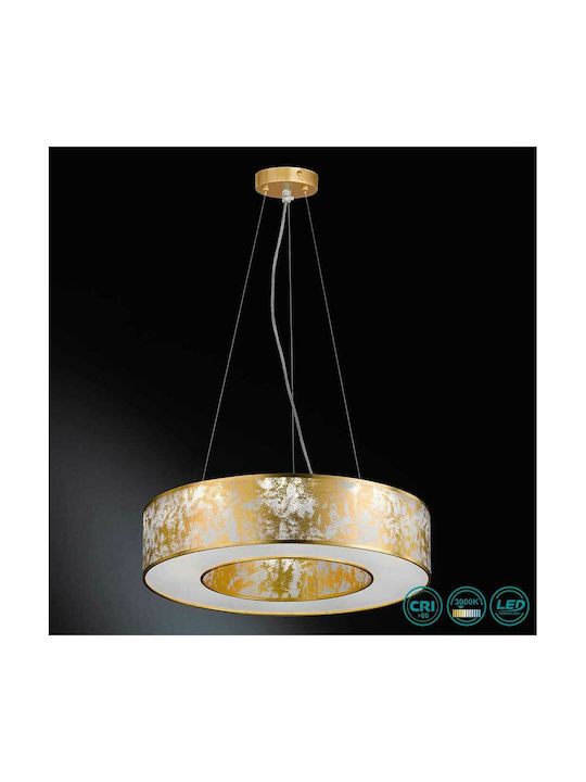 Wofi Leika Κρεμαστό Φωτιστικό Χρυσό LED με Θερμό Λευκό Φως 51εκ.
