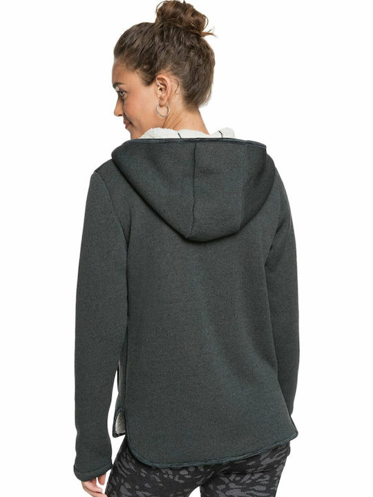 Fever Fleece Γυναικεία Ζακέτα με Φερμουάρ Γκρι