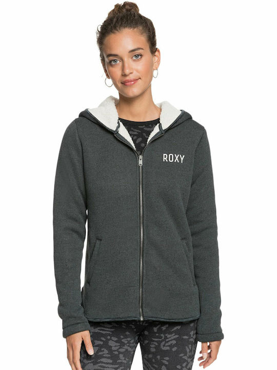 Fever Fleece Γυναικεία Ζακέτα με Φερμουάρ Γκρι