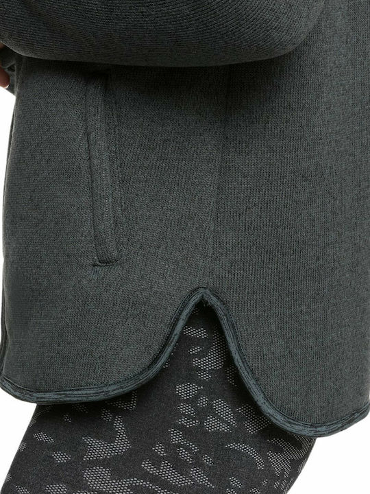 Fever Fleece Γυναικεία Ζακέτα με Φερμουάρ Γκρι