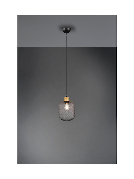 Trio Lighting Calimero Pendant Light Black with Socket E27 18cm