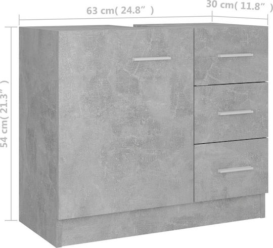 vidaXL Countertop without Sink L63xW30xH54cm Gray