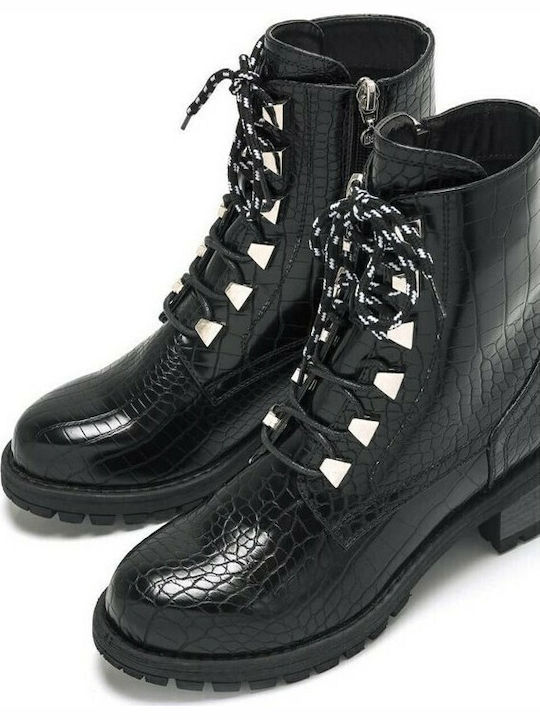 62685 Leder Stiefeletten Damen Cocus Black