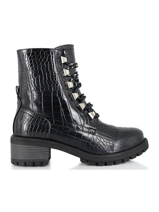 62685 Leder Stiefeletten Damen Cocus Black