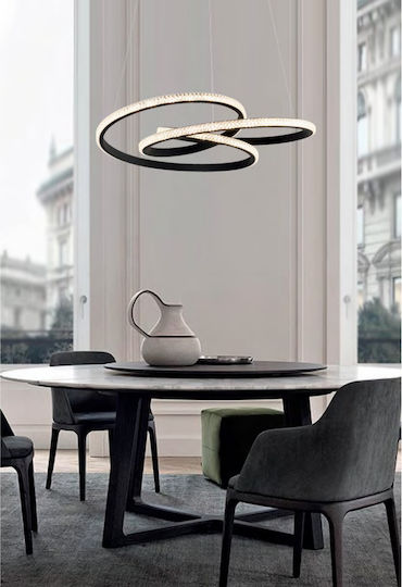 Viokef Berlin Висящо Осветително Тяло Черен с кристали 52x520x120см.