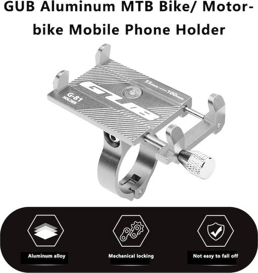 Gub Gub Mount Phone Motorcycle with Adjustable Arm 3.5-6.2" for Steering Wheel Black