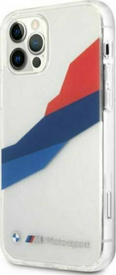 BMW Motorsport Tricolor Silicone Back Cover Transparent (iPhone 12 Pro Max)