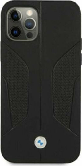 BMW Leather Perforate Sides Back Cover Δερμάτινο Μαύρο (iPhone 12 / 12 Pro)