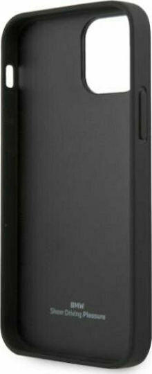 BMW Leather Perforate Sides Back Cover Δερμάτινο Μαύρο (iPhone 12 / 12 Pro)