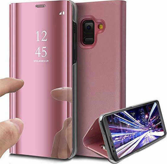 Hurtel Clear View Book Πλαστικό Ροζ Χρυσό (Galaxy A6 2018)