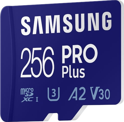 Samsung Pro Plus (2021) microSDXC 256GB U3 V30 A2 UHS-I 160MB/s με αντάπτορα