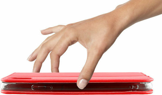 Volte-Tel Pocket Magnet Buchen Sie Synthetisches Leder Rot (iPhone X / Xs)
