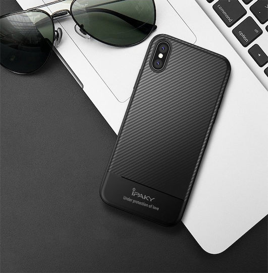 iPaky IPAKY iPhone XR IPAKY Carbon Etui Back Cover Silicone Black (iPhone XR)
