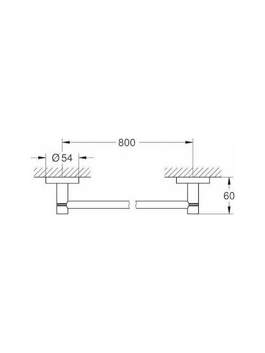 Grohe New Essentials Single Wall-Mounted Bathroom Rail ​80x5.4cm Brushed Warm Sunset