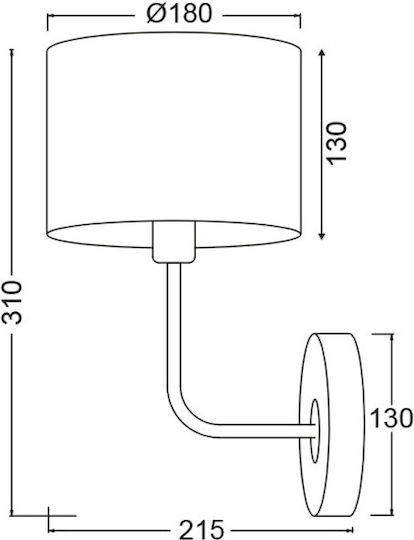 Aca Yasmine Classic Lamp Wall with Socket E27 White 18x22x18cm