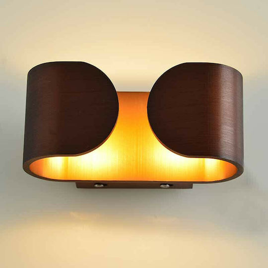 Aca Nephele Modern Leuchte Wand mit Integrierter LED und Warmweißes Licht Kupfer 16x9x7cm
