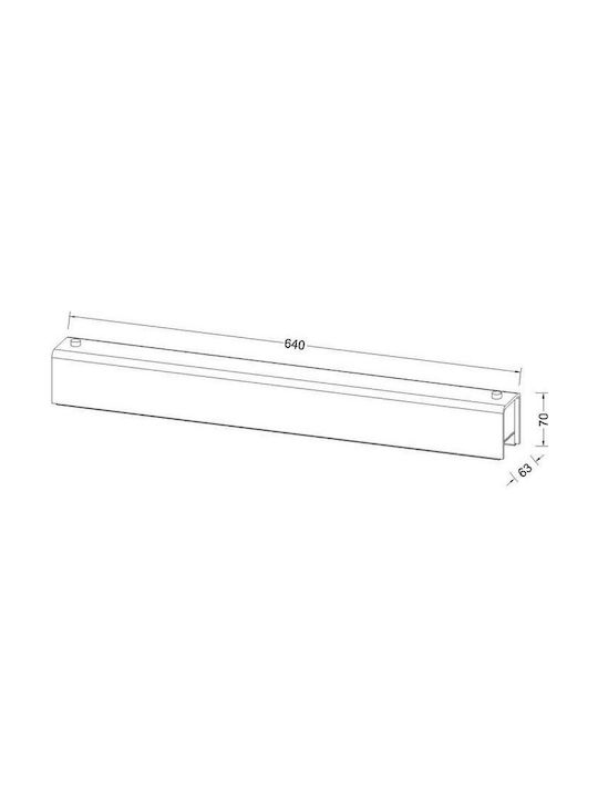 Aca Modern Lamp Wall with Socket E14 White 60x7x6.3cm