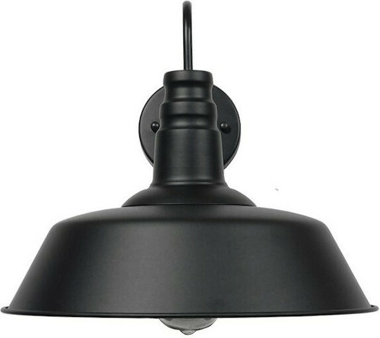 GloboStar Industrial Wall Lamp with E27 Lamp Bulb Base Black 42x36x36cm
