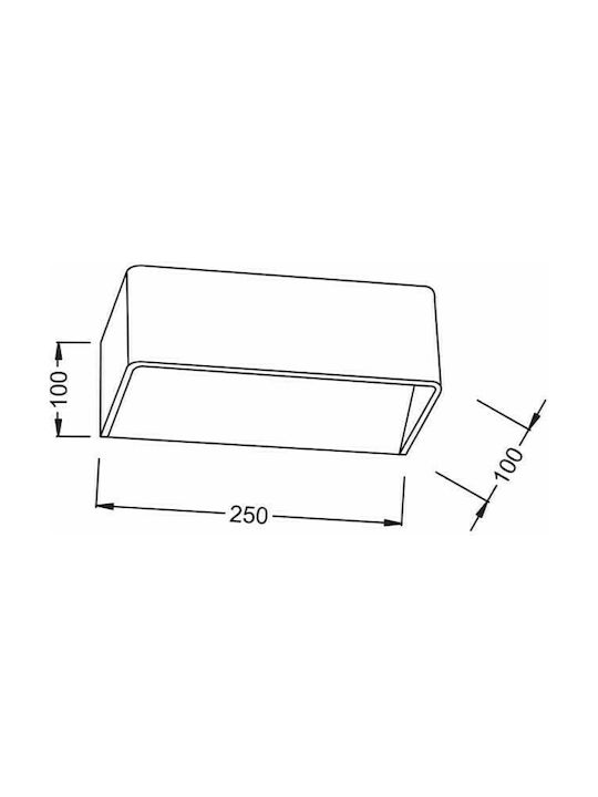 Aca Nephele Klassisch Leuchte Wand mit Integrierter LED und Neutralweißes Licht 25x10x10cm