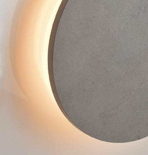 Aca Eclipse Modern Wall Lamp with Integrated LED and Warm White Light Gray 40x3.8cm
