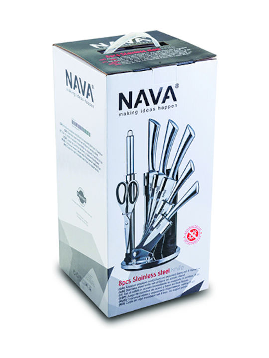 Nava Knife Set with Block from Stainless Steel