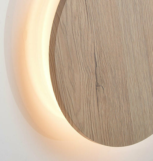 Aca Eclipse Modern Lamp Wall with Integrated LED and Warm White Light Brown 30x3.6cm