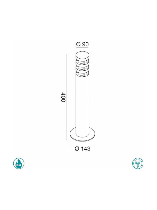 Gea Luce Zeis Outdoor Floor Lamp Small Post IP54 Gray