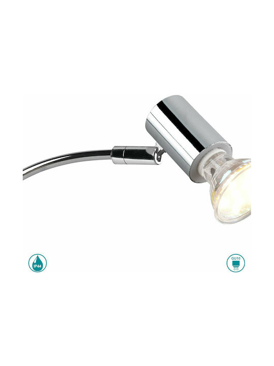 Trio Lighting Giada Modern Lamp Bathroom with Socket GU10 Silver 5.4x5cm
